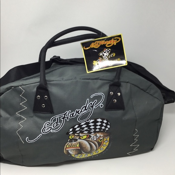 Ed Hardy Handbags - NWT ED HARDY DENIM GRAPHIC DUFFEL